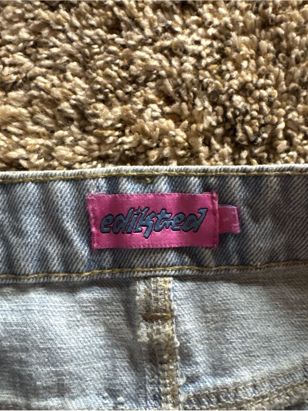 Edikted Light Blue Denim Mini Skirt - Picture 3 of 3